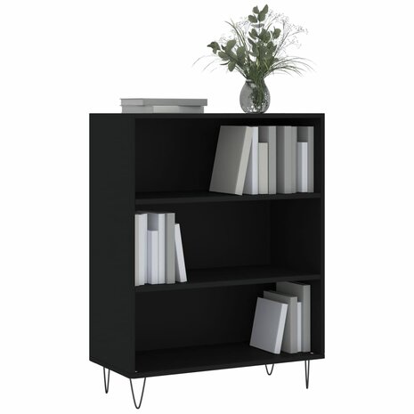 Boekenkast 69,5x32,5x90 cm bewerkt hout zwart 8720845866402 3