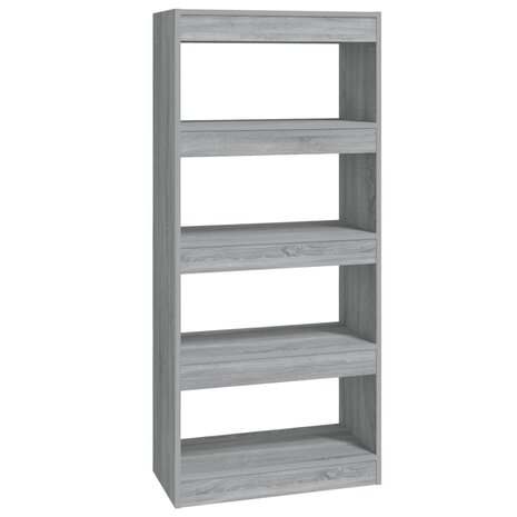 Boekenkast/kamerscherm 60x30x135 cm bewerkt hout grijs sonoma 8720286844373 2