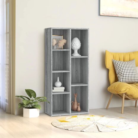 Boekenkast 50x25x106 cm grijs sonoma eikenkleurig 8720286954287 1