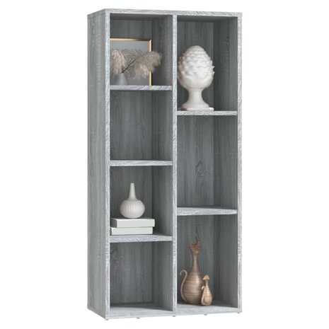 Boekenkast 50x25x106 cm grijs sonoma eikenkleurig 8720286954287 4