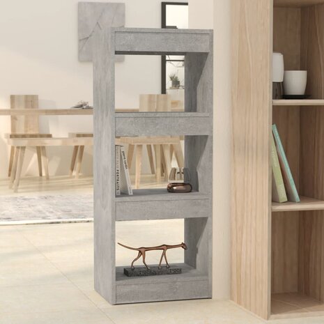 Boekenkast/kamerscherm 40x30x103 cm spaanplaat betongrijs 8720286842997 1