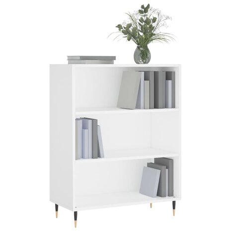 Boekenkast 69,5x32,5x90 cm bewerkt hout wit 8720845866235 3