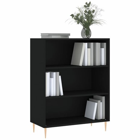 Boekenkast 69,5x32,5x90 cm bewerkt hout zwart 8720845866327 3