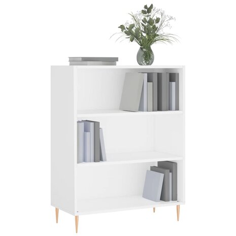 Boekenkast 69,5x32,5x90 cm bewerkt hout wit 8720845866310 3