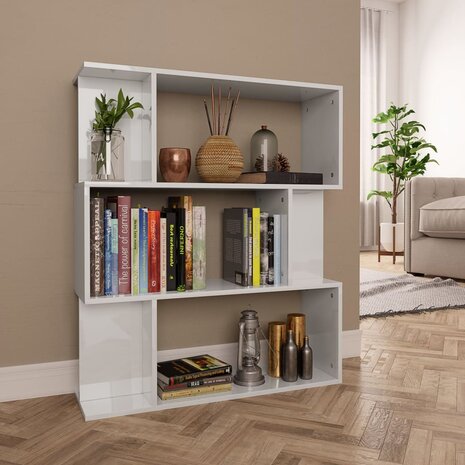 Boekenkast/kamerscherm 80x24x96 cm hoogglans wit 8719883672489 1