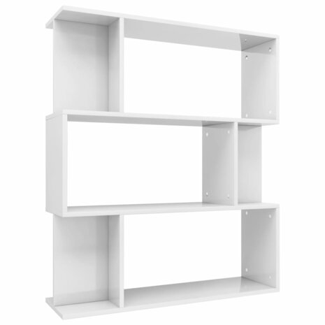 Boekenkast/kamerscherm 80x24x96 cm hoogglans wit 8719883672489 2