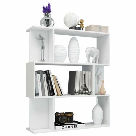 Boekenkast/kamerscherm 80x24x96 cm hoogglans wit 8719883672489 5