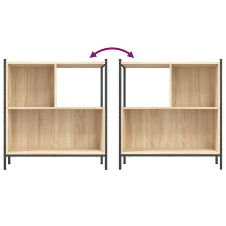 Boekenkast 72x28x77,5 cm bewerkt hout sonoma eikenkleurig 8721012339309 8