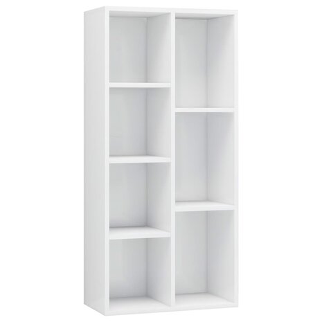 Boekenkast 50x25x106 cm bewerkt hout hoogglans wit 8719883869711 2