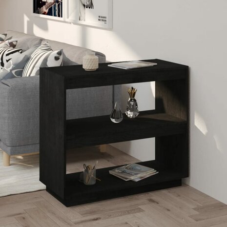 Boekenkast 80x35x71 cm massief grenenhout zwart 8720286816141 1