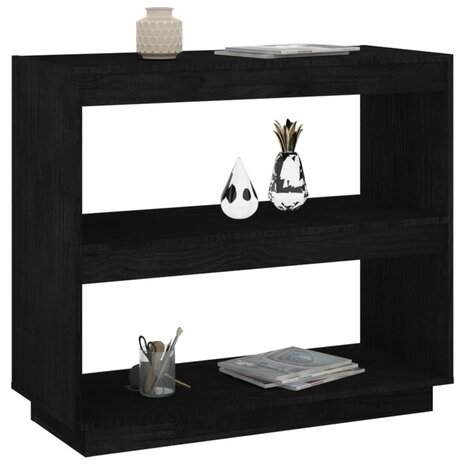 Boekenkast 80x35x71 cm massief grenenhout zwart 8720286816141 4