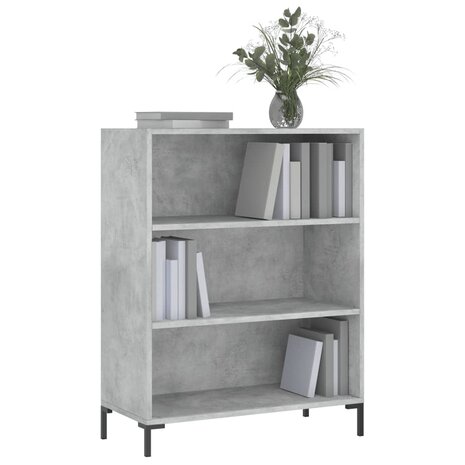 Boekenkast 69,5x32,5x90 cm bewerkt hout betongrijs 8720845866518 3