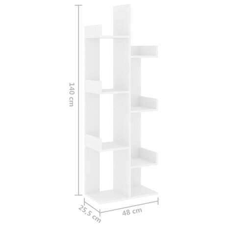 Boekenkast 48x25,5x140 cm spaanplaat wit 8720286645895 7