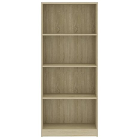 Boekenkast met 4 schappen 60x24x142 cm bewerkt hout sonoma eik 8719883869230 4