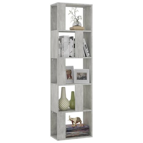 Boekenkast/kamerscherm 45x24x159 cm bewerkt hout betongrijs 8719883672731 3