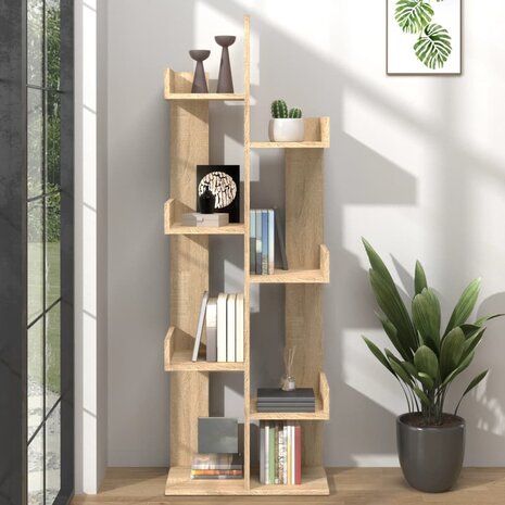 Boekenkast 48x25,5x140 cm spaanplaat sonoma eikenkleurig 8720286645925 1