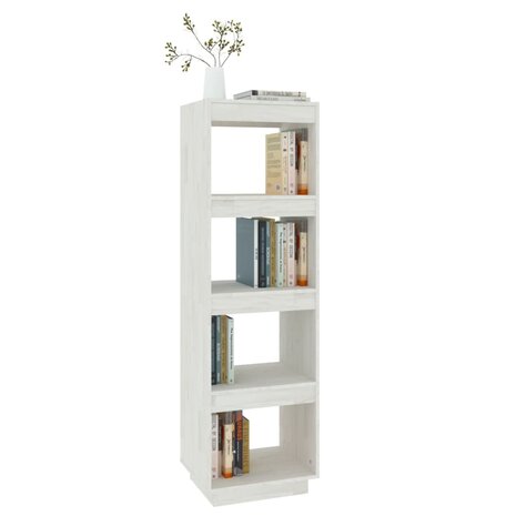 Boekenkast/kamerscherm 40x35x135 cm massief grenenhout wit 8720286815816 4