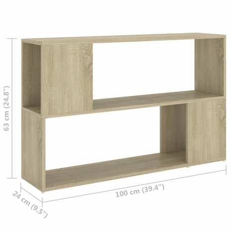 Boekenkast 100x24x63 cm spaanplaat sonoma eikenkleurig 8720286651292 7