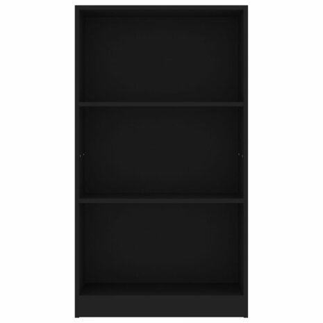 Boekenkast met 3 schappen 60x24x109 cm bewerkt hout zwart 8719883787695 4