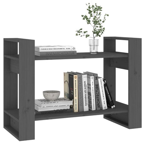 Boekenkast/kamerscherm 80x35x56,5 cm massief grenenhout grijs 8720286905340 4