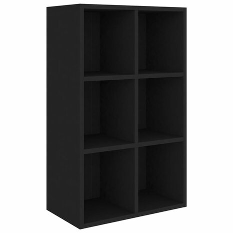 Boekenkast/dressoir 66x30x98 cm bewerkt hout zwart 8719883675046 2