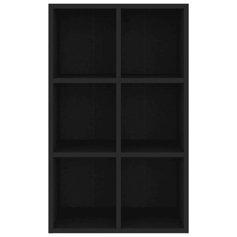 Boekenkast/dressoir 66x30x98 cm bewerkt hout zwart 8719883675046 6