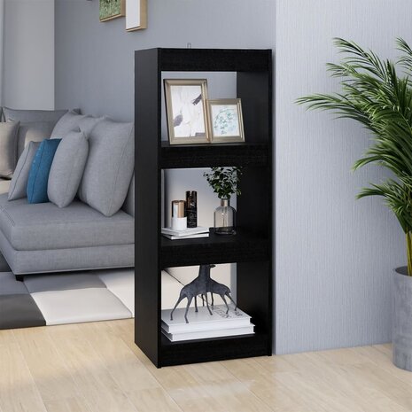 Boekenkast/kamerscherm 40x30x103,5 cm massief grenenhout zwart 8720286608425 1