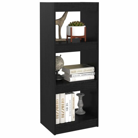 Boekenkast/kamerscherm 40x30x103,5 cm massief grenenhout zwart 8720286608425 4