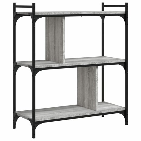 Boekenkast 3-laags 76x32x88 cm bewerkt hout grijs sonoma 8720845418847 6