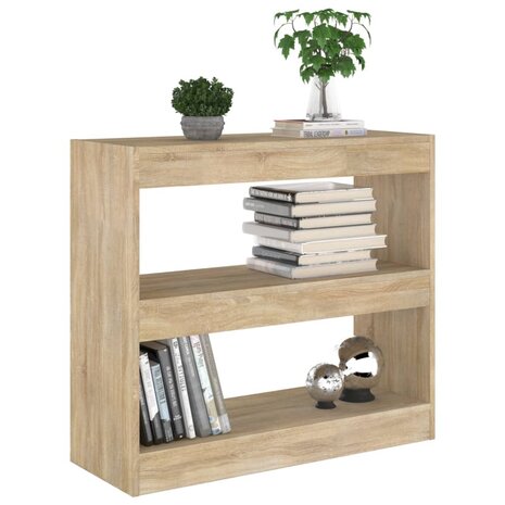 Boekenkast/kamerscherm 80x30x72 cm sonoma eikenkleurig 8720286843437 5