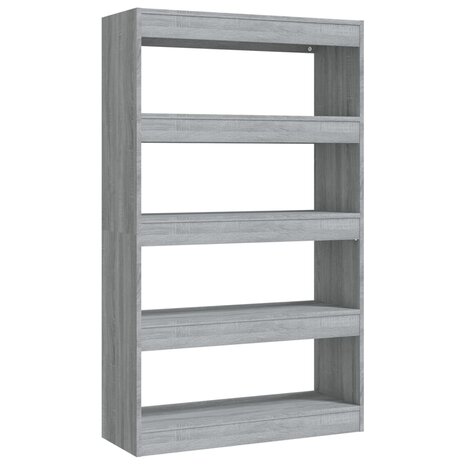 Boekenkast/kamerscherm 80x30x135 cm spaanplaat grijs sonoma 8720286844526 2