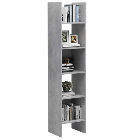 Boekenkast 40x35x180 cm bewerkt hout betongrijs 8720286352571 5