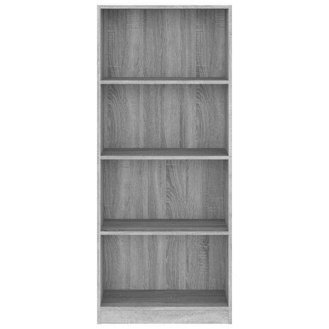 Boekenkast 4 schappen 60x24x142 cm bewerkt hout grijs sonoma 8720286976357 4