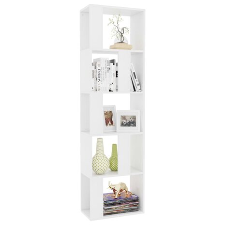 Boekenkast/kamerscherm 45x24x159 cm bewerkt hout wit 8719883672694 3