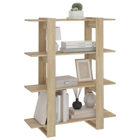 Boekenkast/kamerscherm 100x30x123,5 cm sonoma eikenkleurig 8720286842584 5