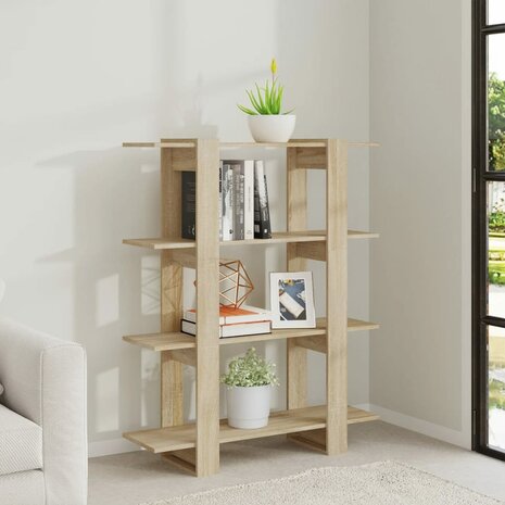 Boekenkast/kamerscherm 100x30x123,5 cm sonoma eikenkleurig 8720286842584 6