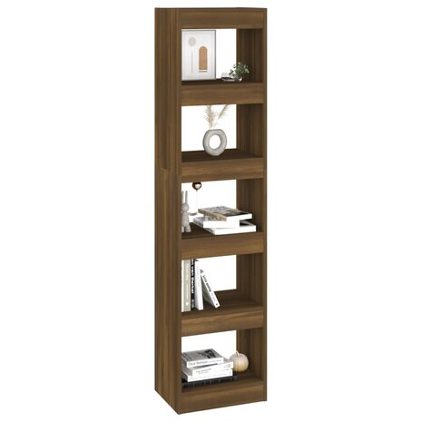 Boekenkast/kamerscherm 40x30x166 cm bruineikenkleurig 8720286844267 5