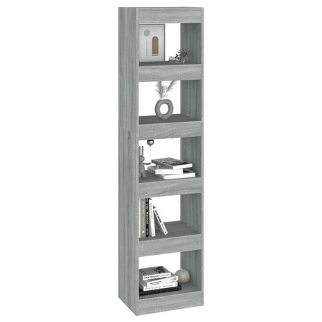 Boekenkast/kamerscherm 40x30x166 cm grijs sonoma eikenkleurig 8720286844250 5