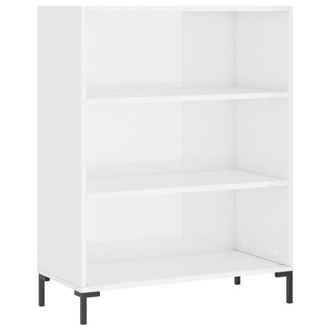 Boekenkast 69,5x32,5x90 cm bewerkt hout hoogglans wit 8720845866495 2