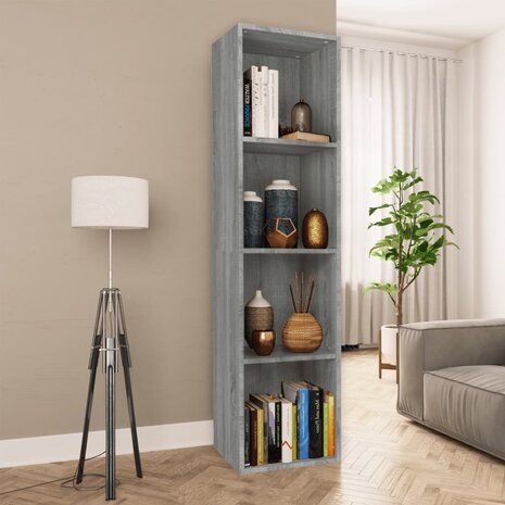 Boekenkast / tv-meubel 36x30x143 cm grijs sonoma eikenkleurig 8720286975091 1