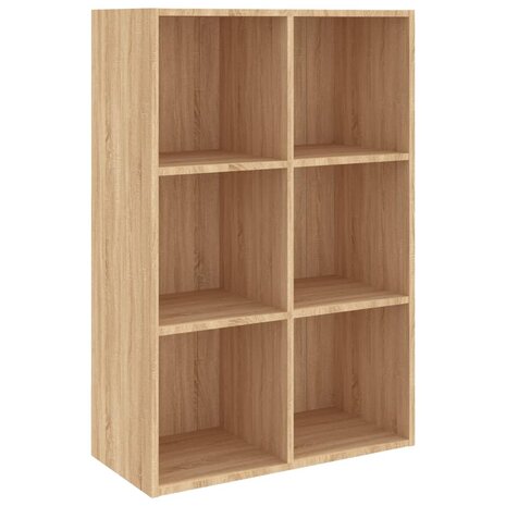 Boekenkast/dressoir 66x30x98 cm bewerkt hout sonoma eikenkleur 8719883675060 2