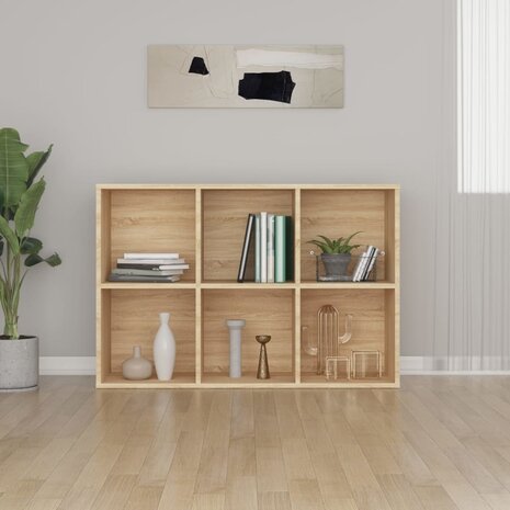 Boekenkast/dressoir 66x30x98 cm bewerkt hout sonoma eikenkleur 8719883675060 4