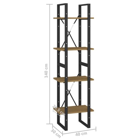 Boekenkast met 4 schappen 40x30x140 cm massief grenenhout 8720286567159 9