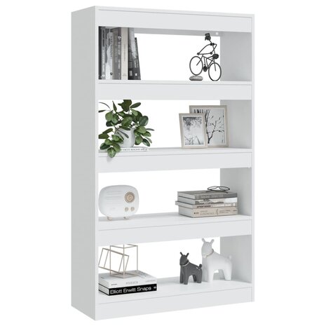 Boekenkast/kamerscherm 80x30x135 cm spaanplaat wit 8720286843512 4