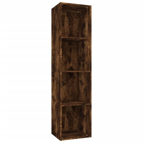 Boekenkast / tv-meubel 36x30x143 cm bewerkt hout gerookt eiken 8720286975084 2