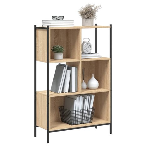 Boekenkast 72x28x109 cm bewerkt hout sonoma eikenkleurig 8721012339354 4