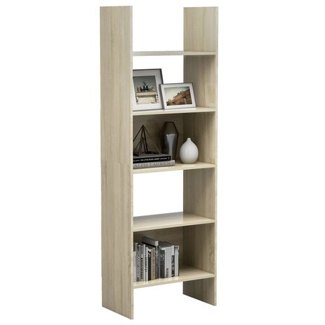 Boekenkast 60x35x180 cm bewerkt hout sonoma eikenkleurig 8720286352656 5