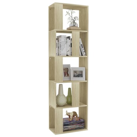 Boekenkast/kamerscherm 45x24x159 cm bewerkt hout sonoma eiken 8719883672724 3