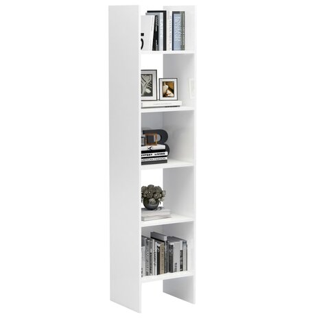 Boekenkast 40x35x180 cm bewerkt hout hoogglans wit 8720286352595 5