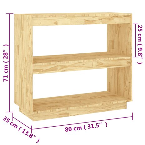 Boekenkast 80x35x71 cm massief grenenhout 8720286816103 8